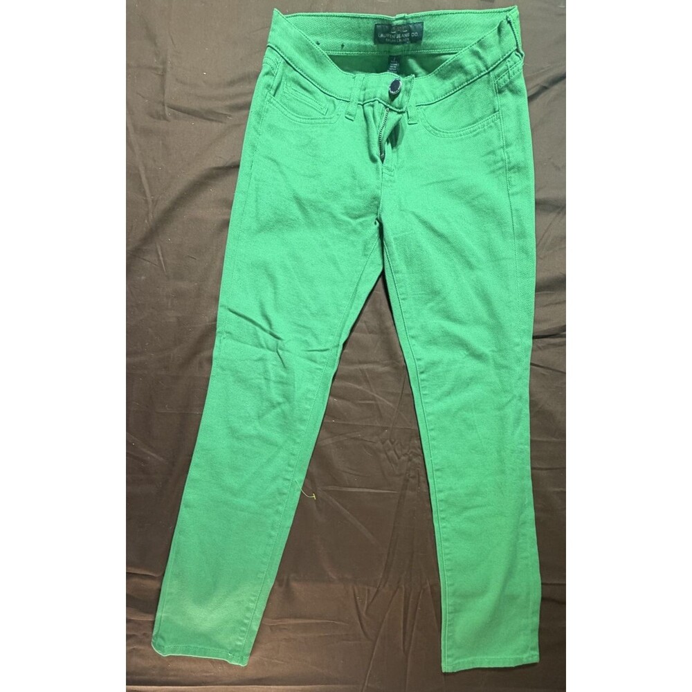 Lauren Ralph Lauren Women's Jeans Size 2 Green Modern Straight Stretch Retro